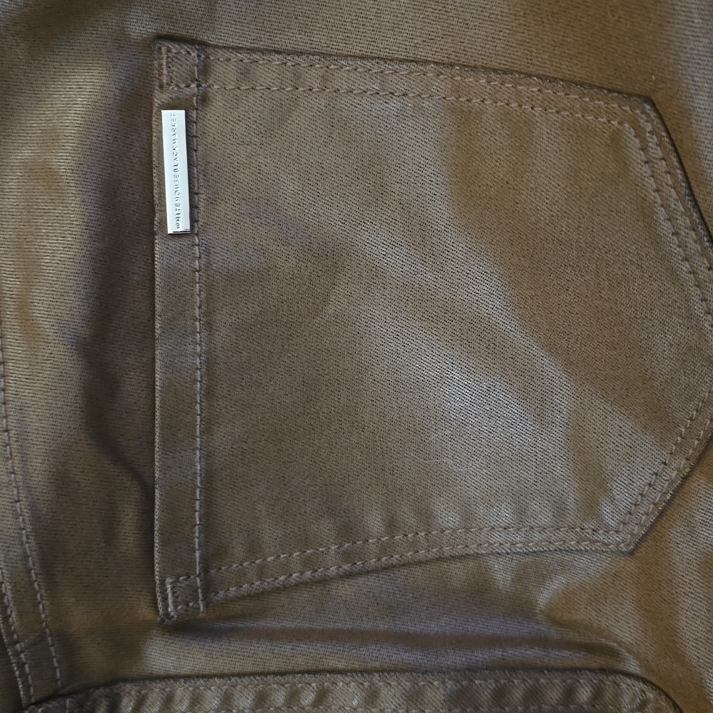 WHBM WHITE HOUSE BLACK MARKET    Vachetta Brown Faux Leather Skinny Jeans sz 0 L - Picture 9 of 9